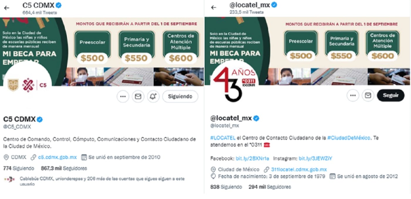 Cuentas para reportar fallas de alerta sísmica