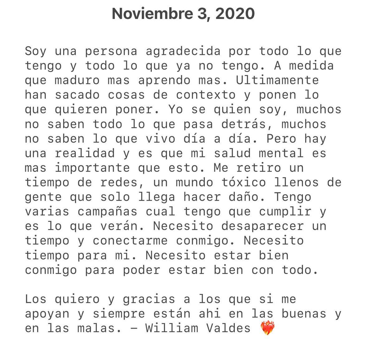 William Valdés se retira