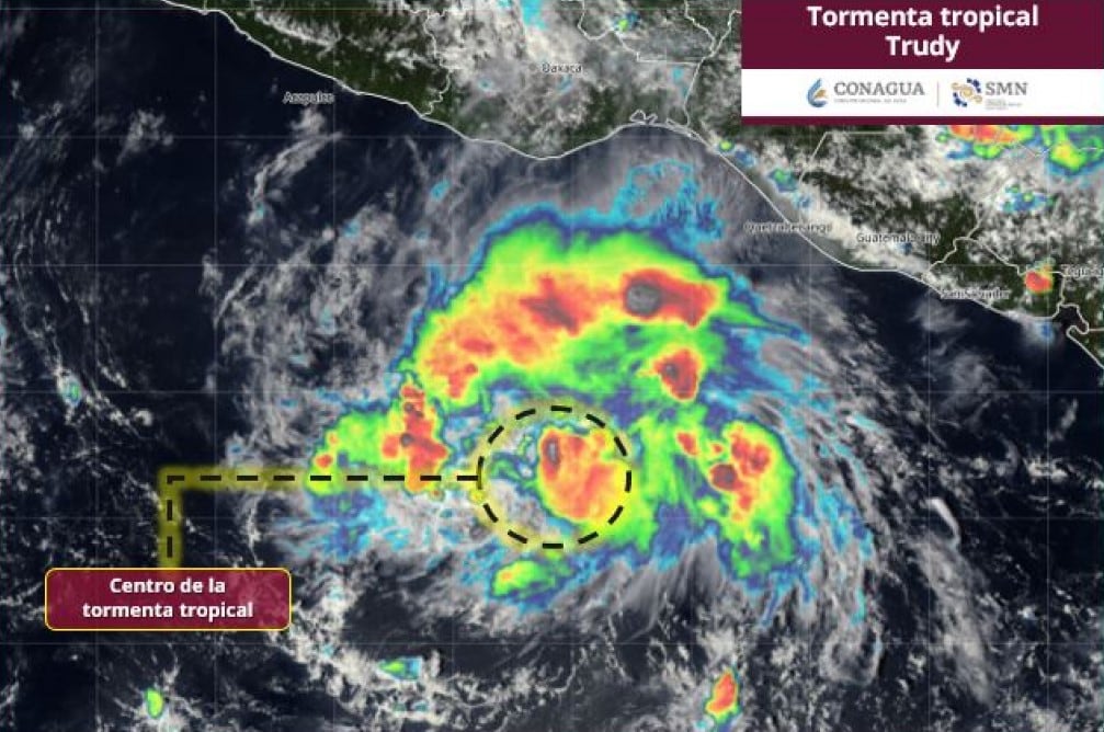 Trayectoria de la tormenta tropical Trudy: SMN