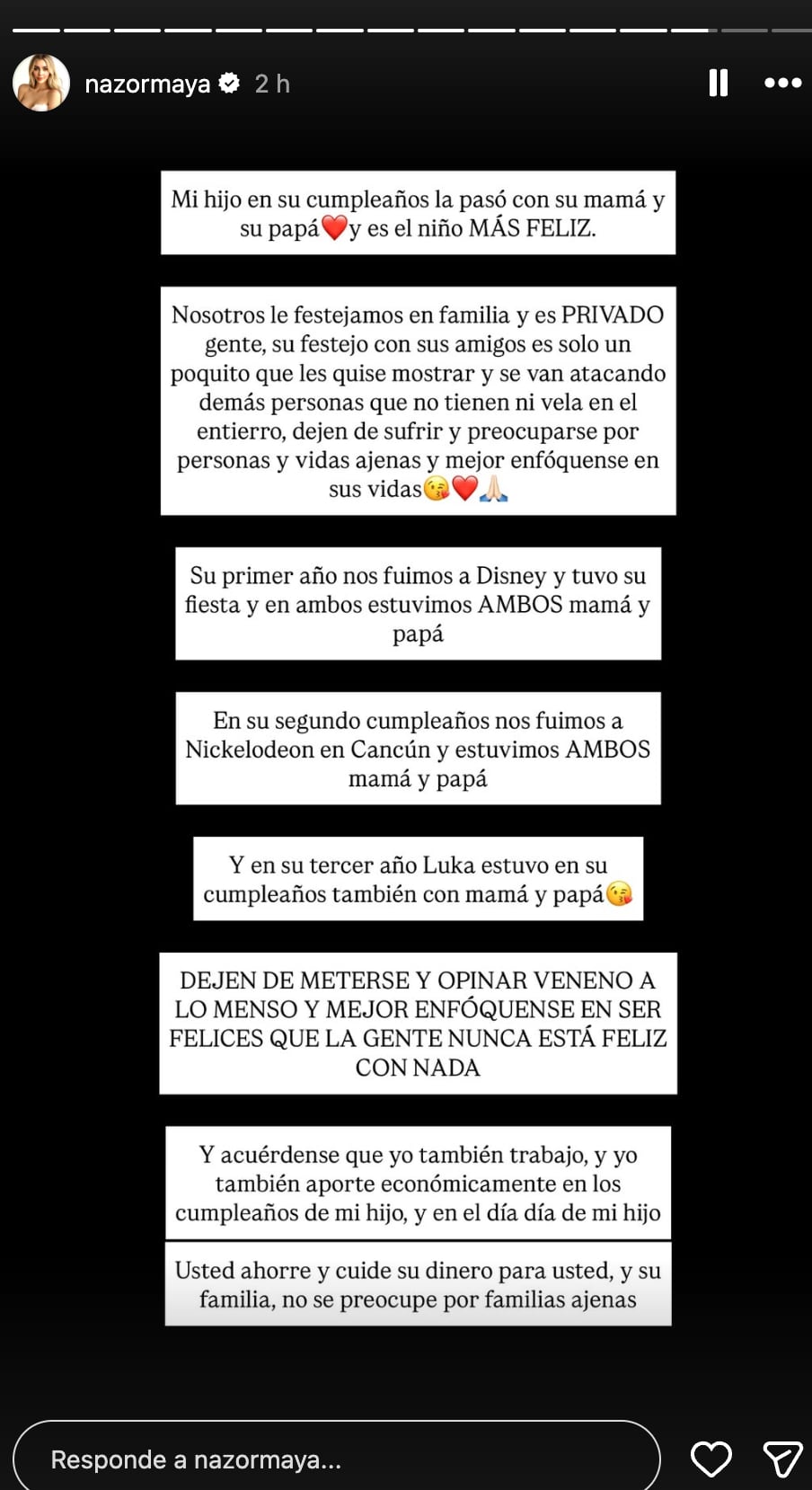 Maya Nazor confirma la presencia de Santa Fe Klan en el cumpleaños de su hijo