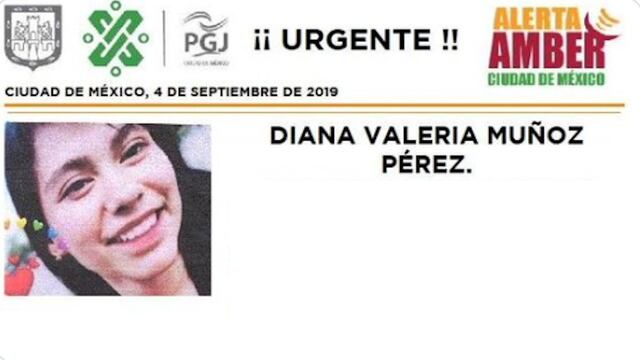 Diana Valeria Muñoz Pérez. Alerta Amber