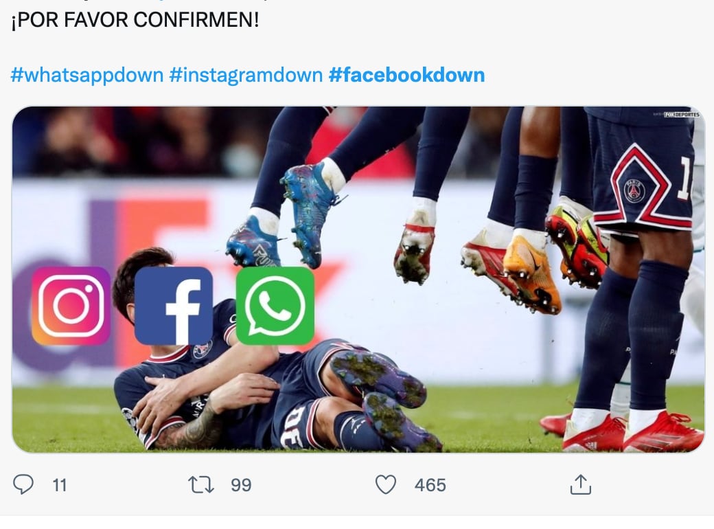 Memes de la caída Whatsapp, Instagram y Facebook