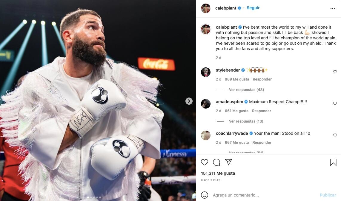 Caleb Plant rompió el silencio tras caer ante Canelo