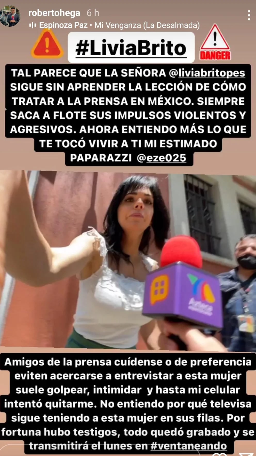 Livia Brito agrede a reportero