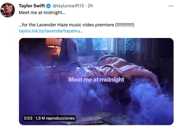 Taylor Swift anuncia el estreno de su tercer videoclip, 'Lavender Haze'