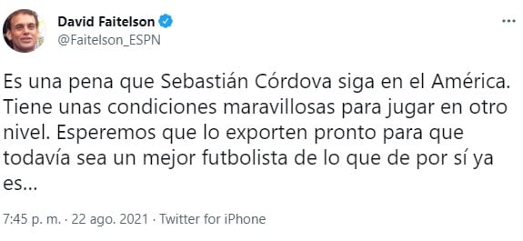Tuit de David Faitelson