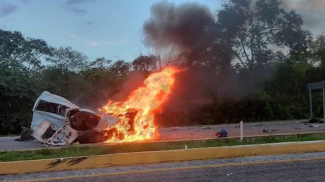Choque en la carretera Mérida-Campeche