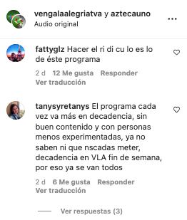 No gusta VLA, fin de semana