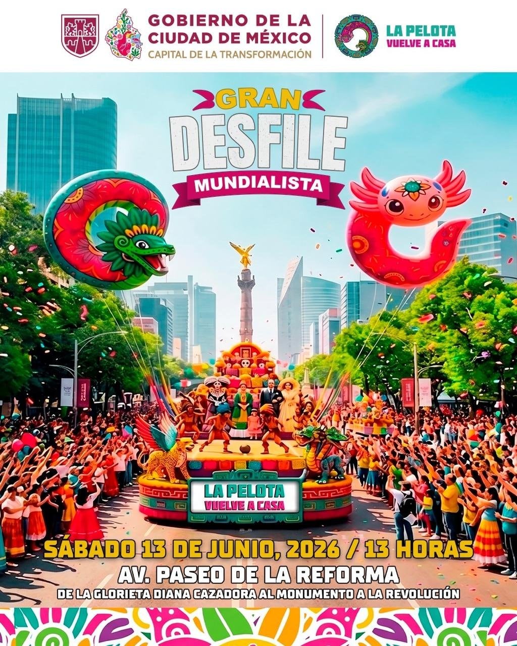Gran Desfile Mundialista 2026: Hora y ruta que recorrerá en CDMX