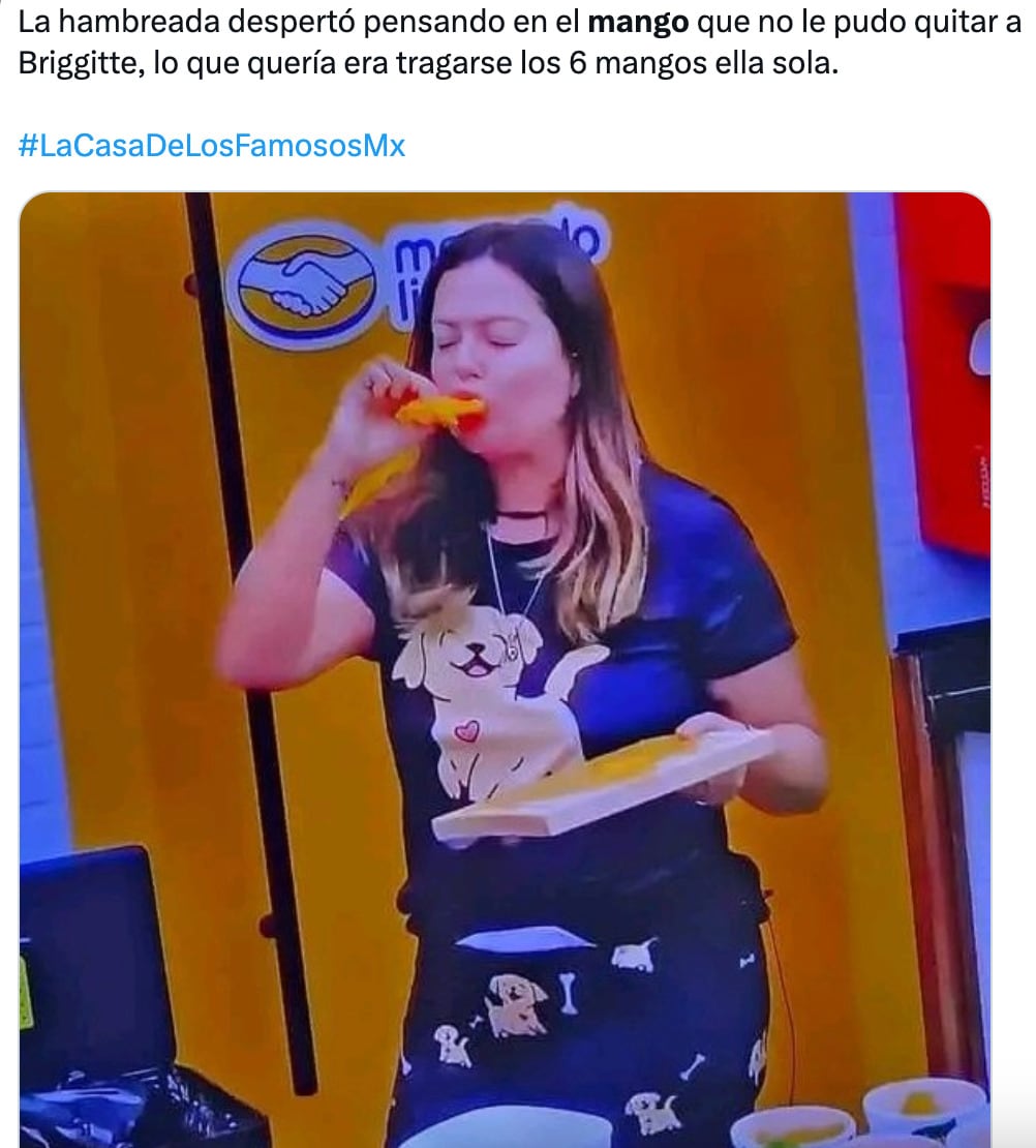 Memes del mango de Briggitte Bozzo en La Casa de los Famosos México 2024