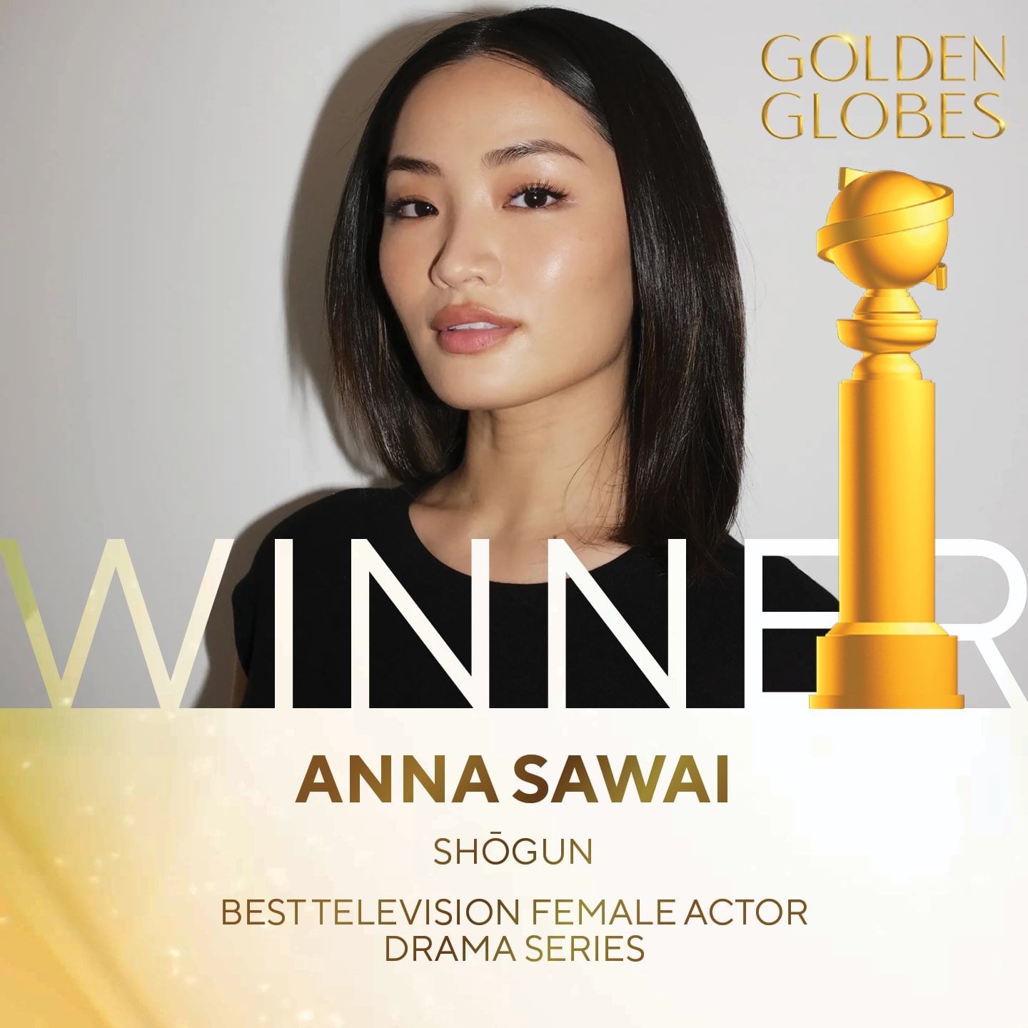 Anna Sawai, ganadora Globos de Oro 2025