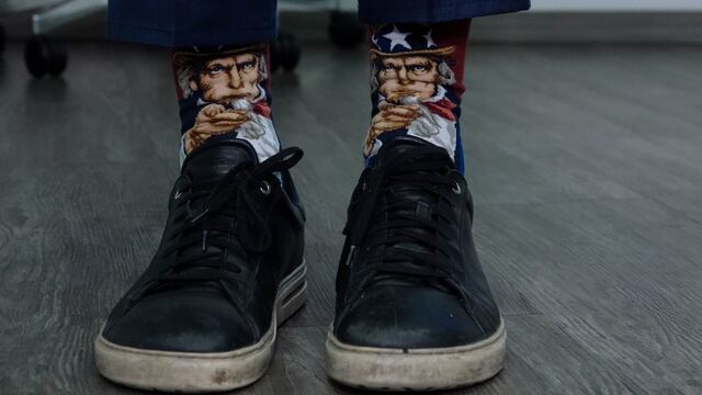 Gerardo Fernández Noroña, presidente de la Mesa Directiva del Senado, lució sus calcetines con la imagen del "Tío Sam"