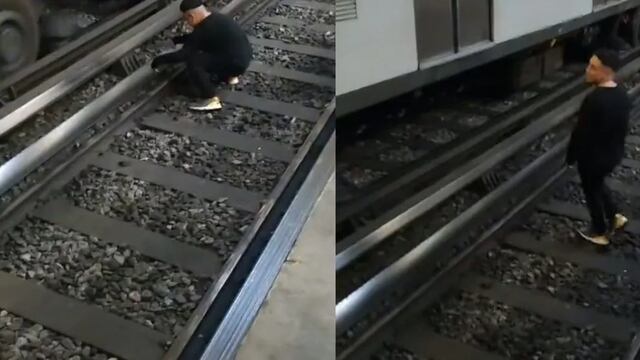 Joven alcoholizado baja a las vías del Metro Bellas Artes a bailar