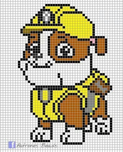 Rubble de Paw Patrol en punto de cruz