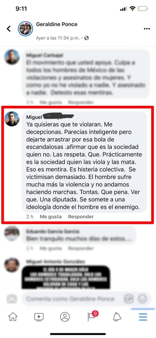 El sujeto agredió a la legisladora.