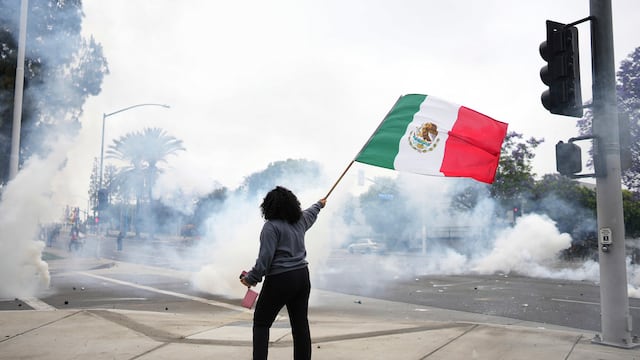 Protestas de migrantes mexicanos en Los Ángeles, California