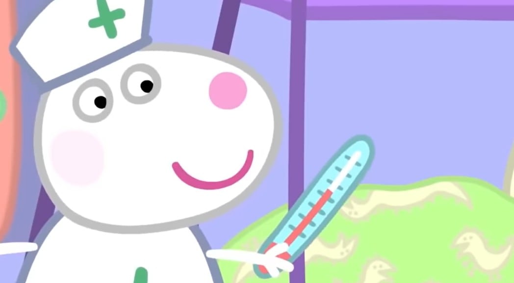 Suzy Oveja es enfermera y Peppa Pig doctora
