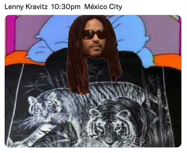 Meme de Lenny Kravitz en CDMX