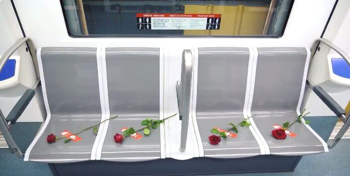 Rosas en asientos