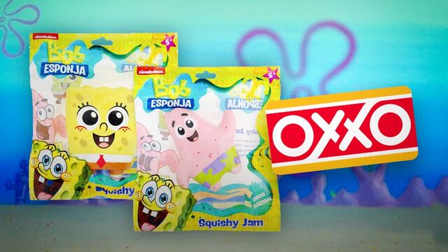 Coleccionables de Bob Esponja en el Oxxo