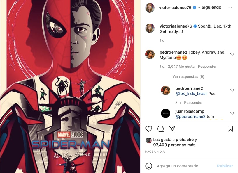 Vicepresidenta de Marvel comparte póster de ‘Spider-Man: No Way Home’ que confirmaría el multiverso