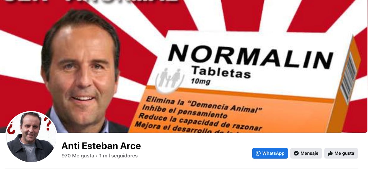 Crean página anti Esteban Arce.