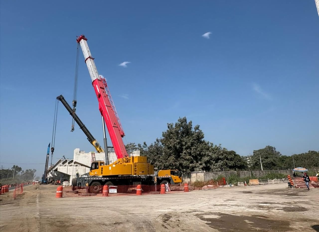 Distribuidor vial al Puerto de Veracruz alcanza 50% de avance: SICT