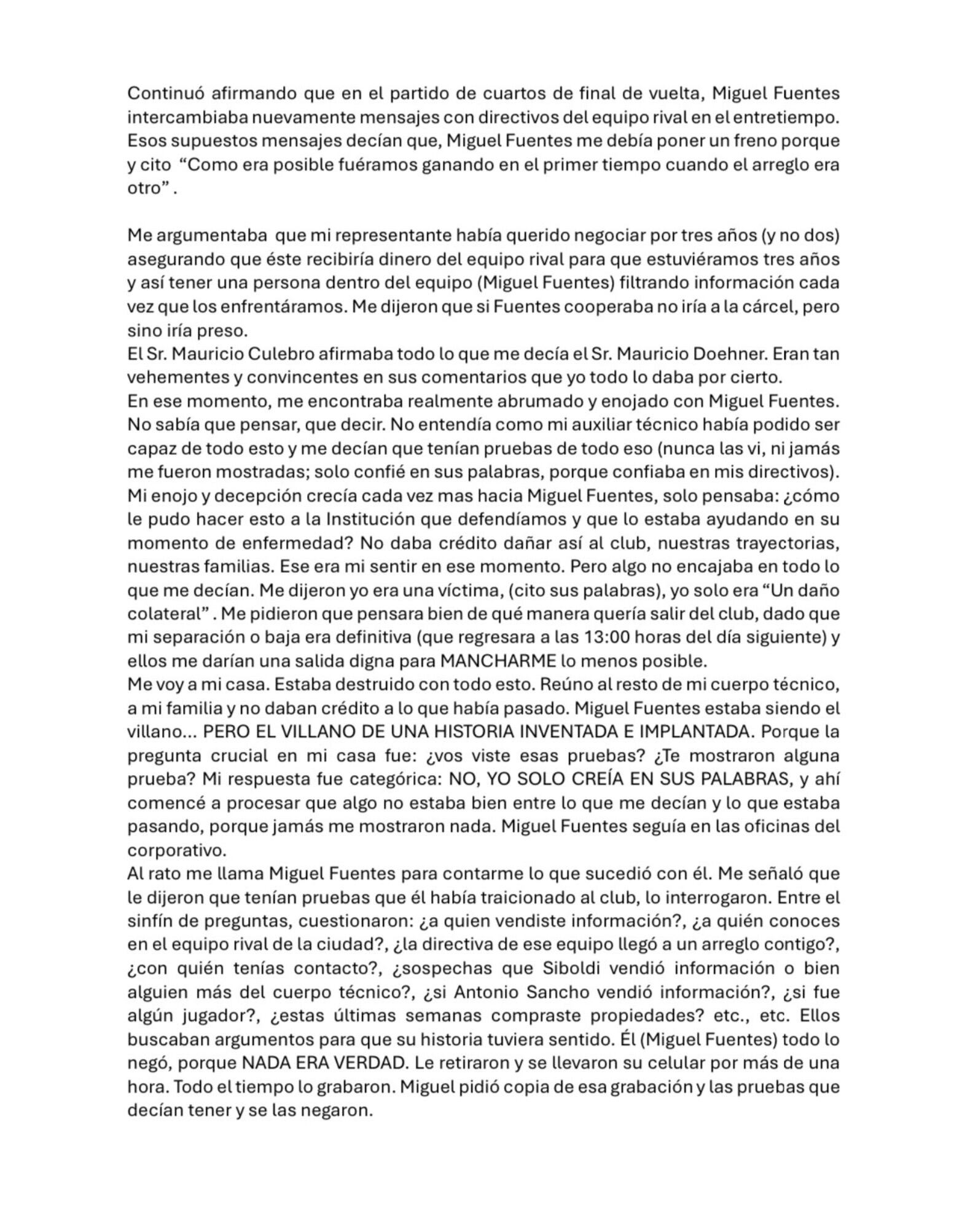 Comunicado de Robert Siboldi sobre Tigres