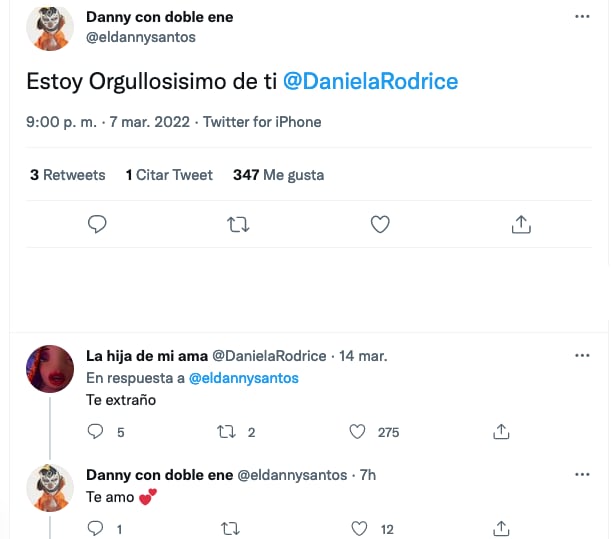 Daniela Rodrice y el sugar romancean en twitter.