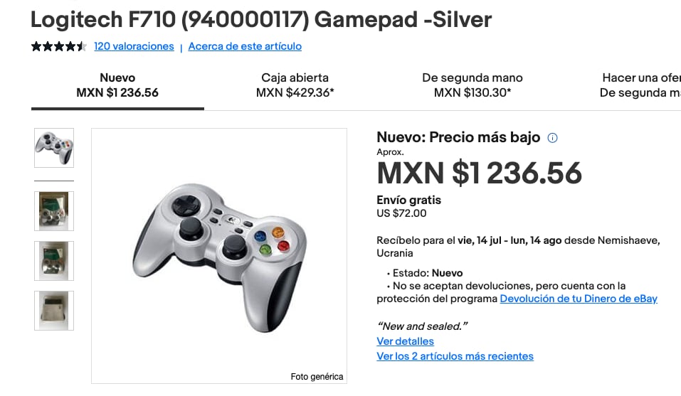 Logitech F710 en Ebay