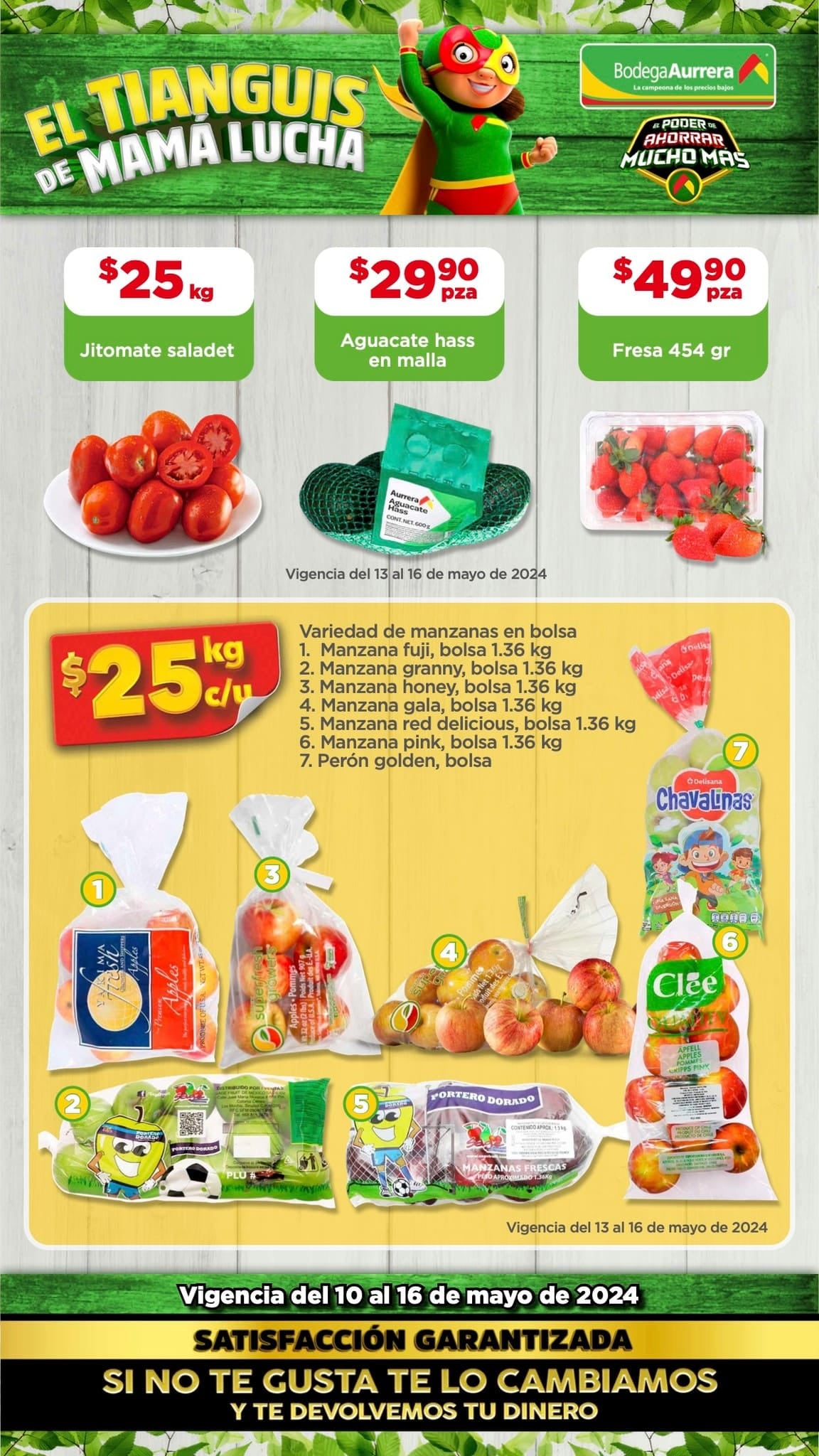 Ofertas de Bodega Aurrerá Tianguis de frutas y verduras 13 a 16 de mayo 2024