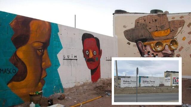 Señalan a Andrea Chávez por arruinar murales con su propaganda