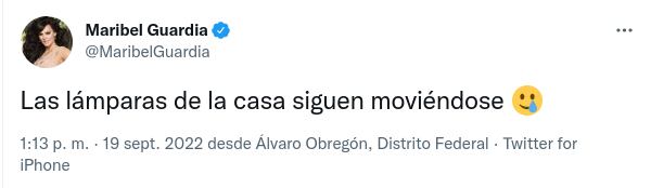Maribel Guardia está en shock por el sismo