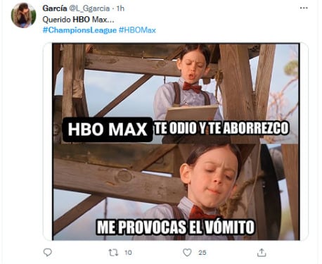 Meme HBO Max, Champions League