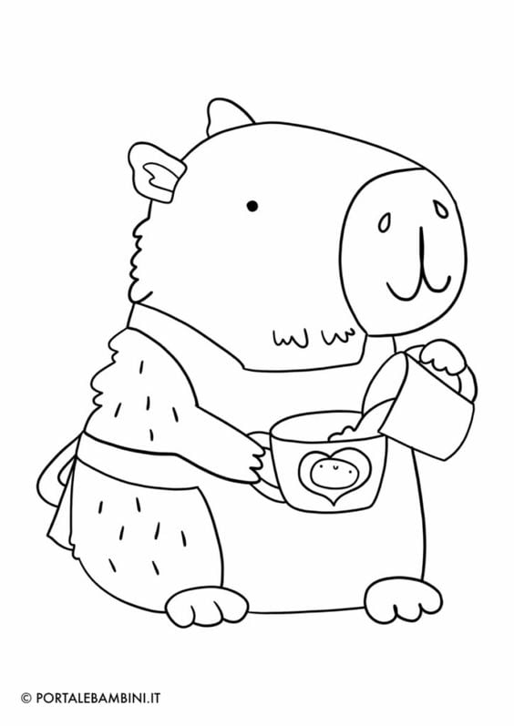 Dibujos de capibara para colorear e imprimir