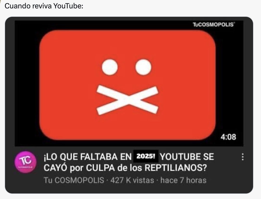 Caída de YouTube memes