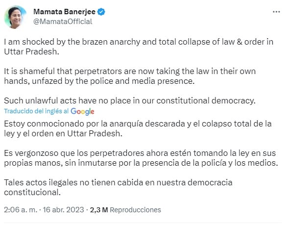 Política india critica asesinato de Atiq Ahmad en custodia de la policía