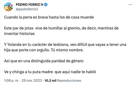 Pedro Ferriz Hijar le mienta la madre a Yolanda Andrade