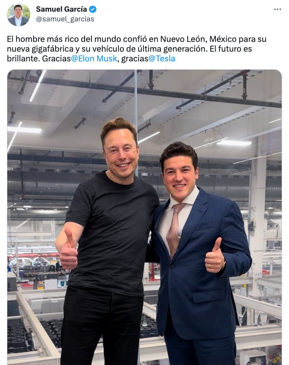 Samuel García se tomó la foto con Elon Musk