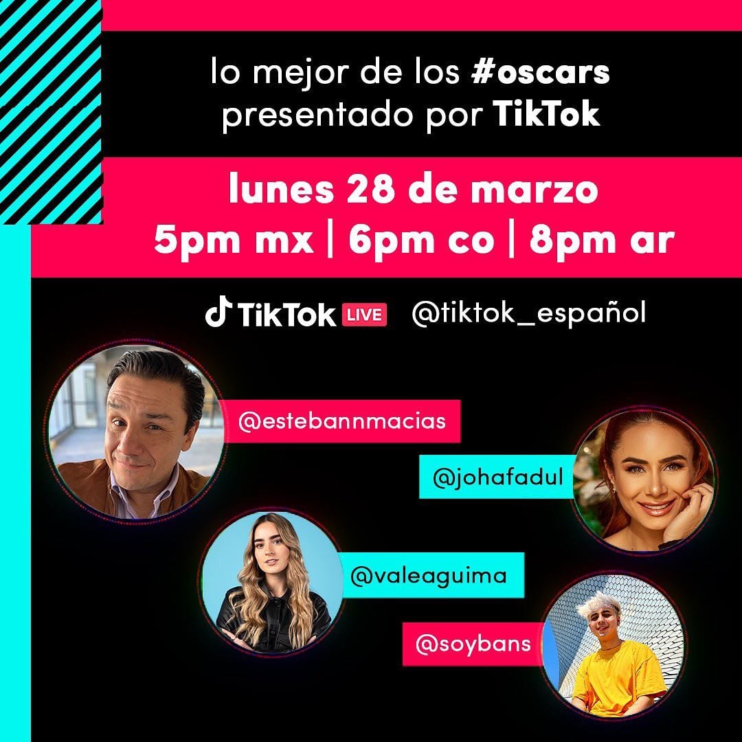 Conductores de la transmisión del Oscar 2022 en TikTok