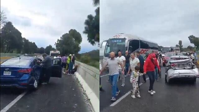 ¿Qué pasa en la autopista México-Cuernavaca hoy 23 de junio? Se registra carambola de varios automóviles con dirección a la CDMX