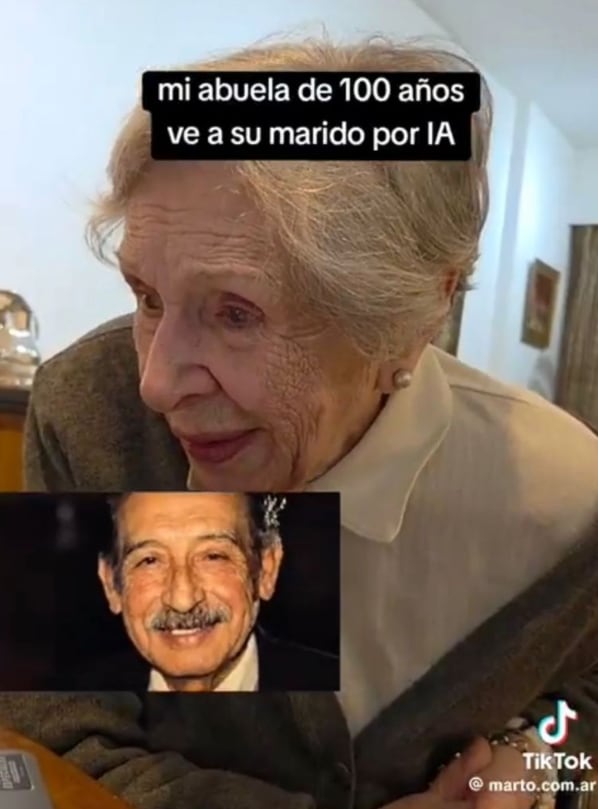 Abuelita se emociona al ver a su esposo gracias a la Inteligencia Artificial