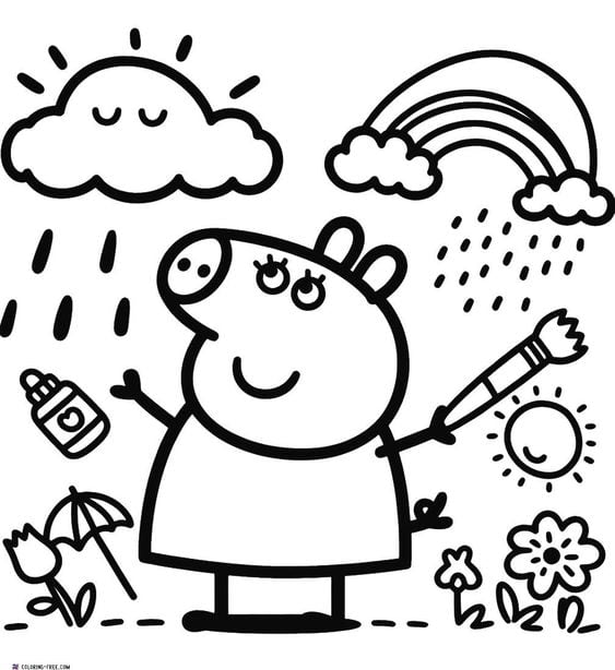 Dibujos de Peppa Pig para colorear por el Día del Caricaturista