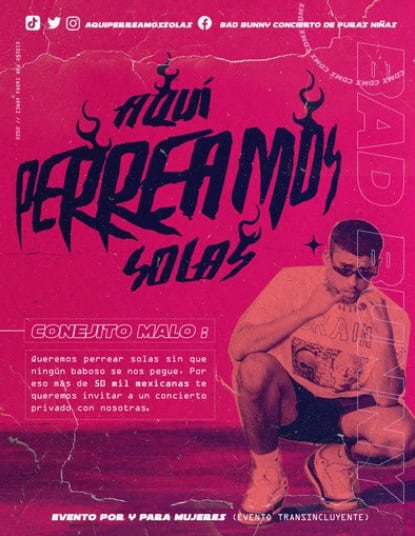 Cartel "Aquí perreamos solas"