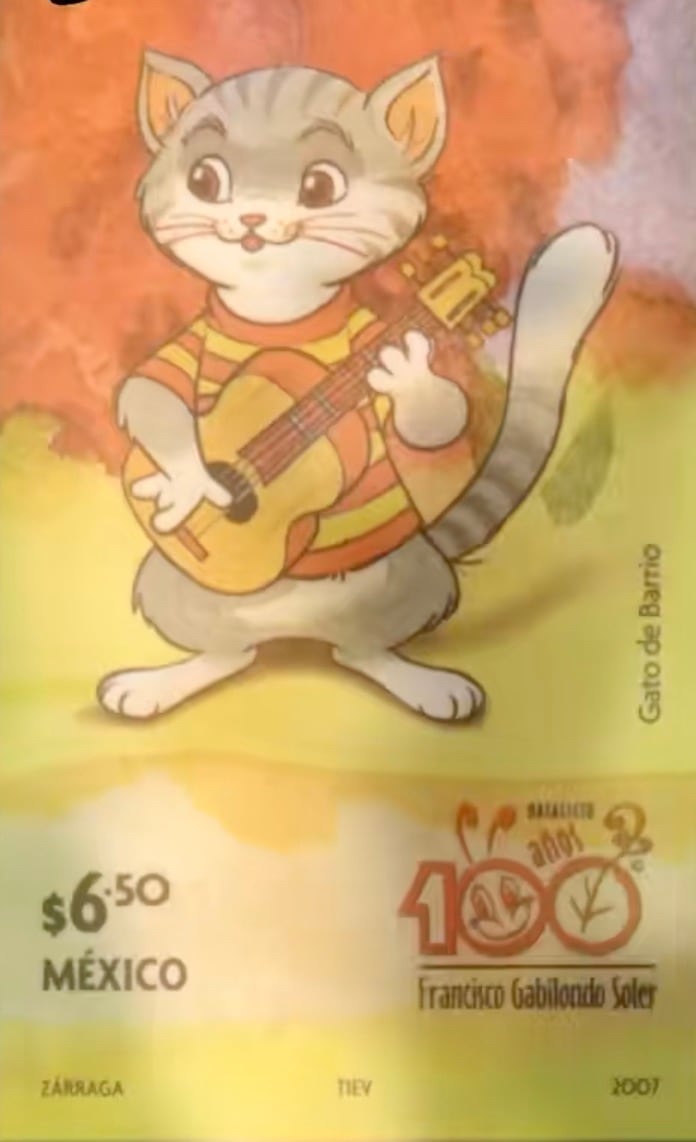 Estampilla Gato del Barrio de Cri- Cri