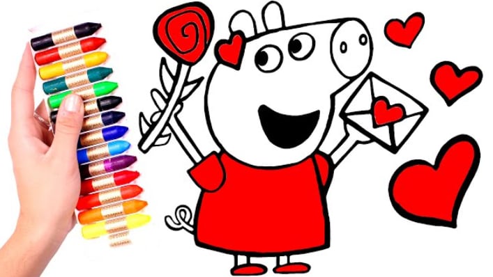 Dibujos de Peppa Pig San Valentín