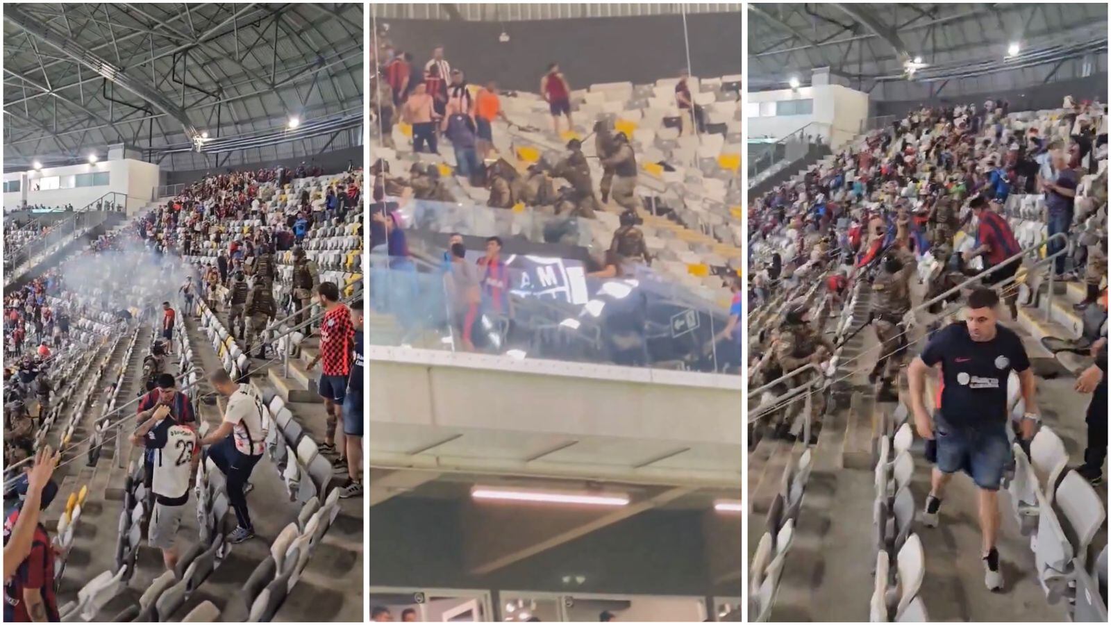 Indignación en Brasil por videos donde policía golpea a fans en tribunas de estadio