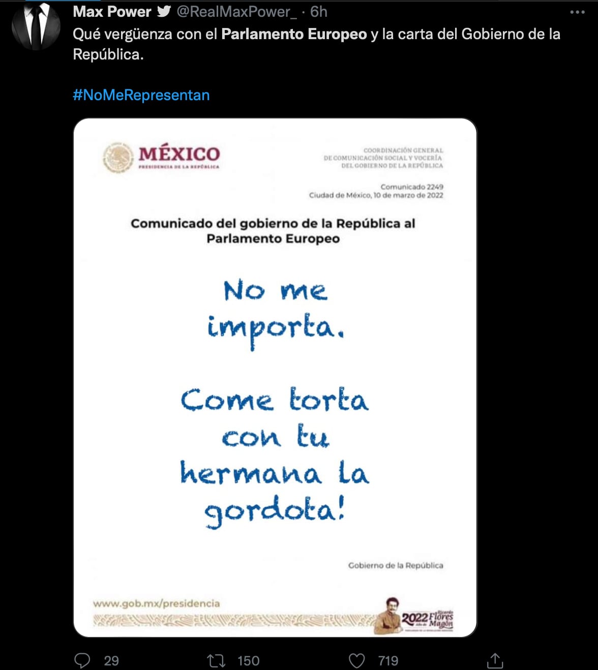 Ni Noroña pensó que la respuesta de AMLO al Parlamento Europeo fuera real y ya hay memes