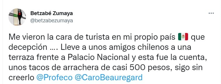 Tuit de Betzabé Zumaya