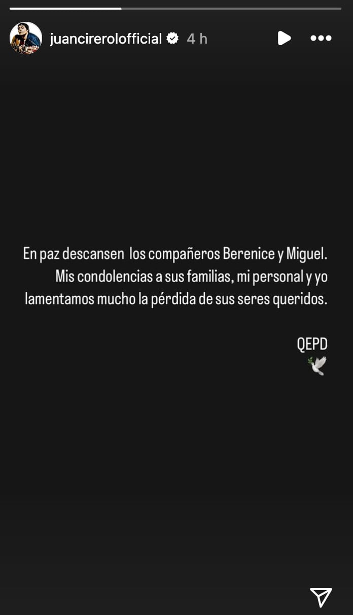 Mensaje de apoyo a las víctimas de Axe Ceremonia 2025 de Juan Cirerol